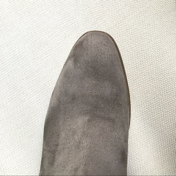 NINE WEST SUADE GREY CHUNKY HEEL BOOTIES! - Picture 7 of 11